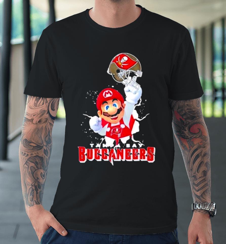 Super Mario X Nfl Tampa Bay Buccaneers Football Premium T-Shirt