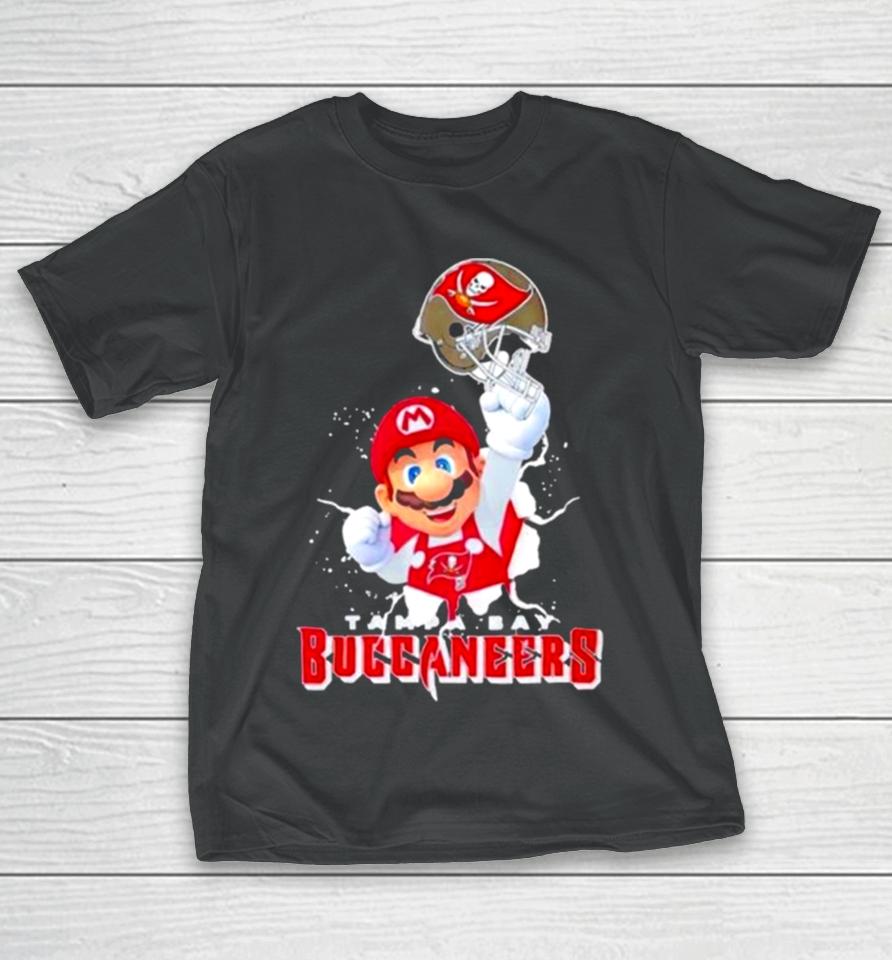Super Mario X Nfl Tampa Bay Buccaneers Football T-Shirt