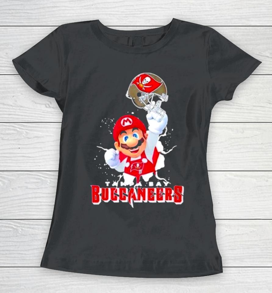 Super Mario X Nfl Tampa Bay Buccaneers Football Women T-Shirt