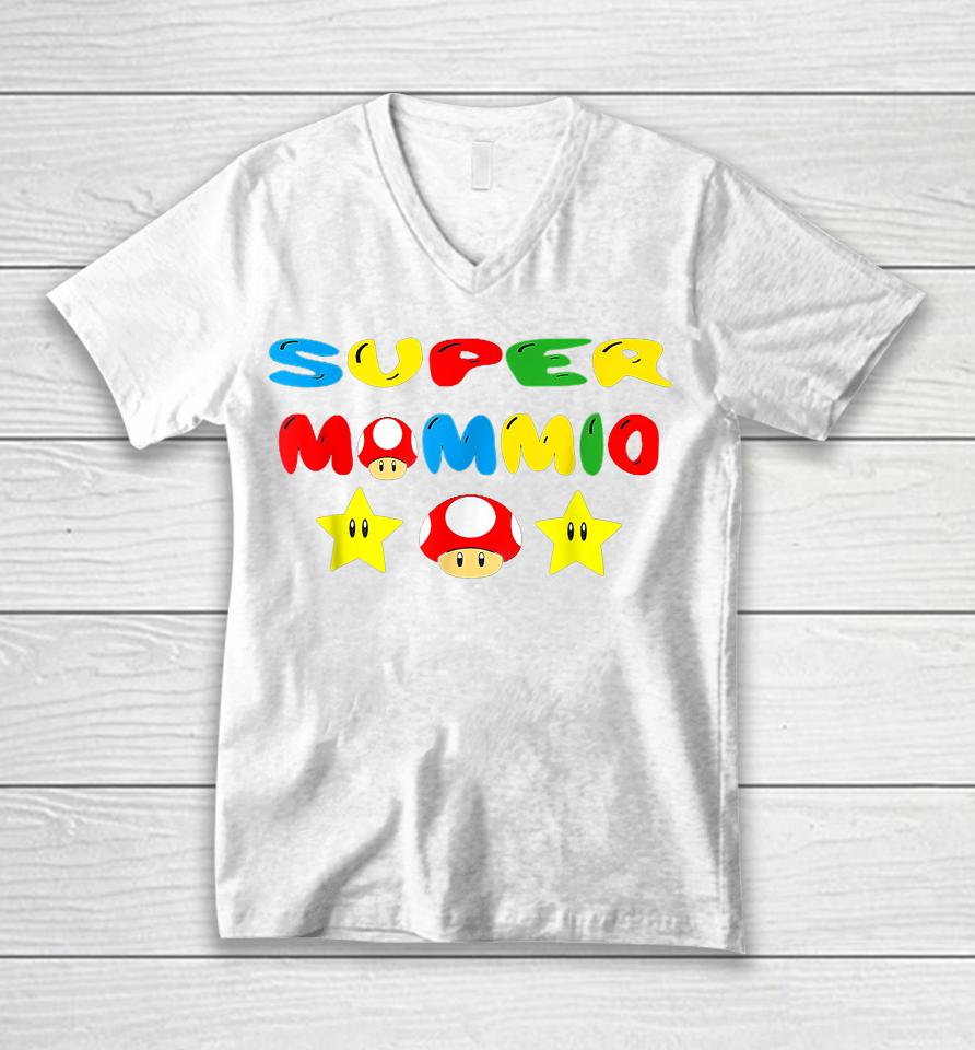 Super Mommio Funny Mom Mommy Mother Video Game Lovers Unisex V-Neck T-Shirt