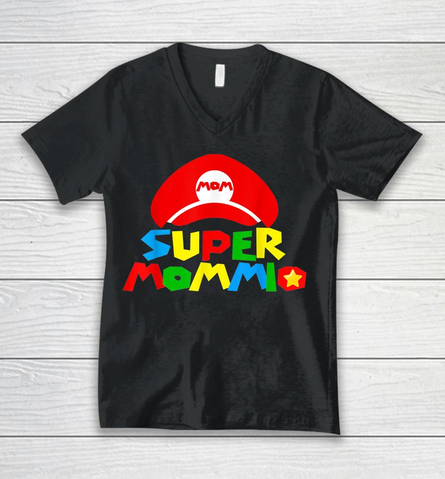 Super Mommio Funny Mom Mommy Mother Video Game Lovers Unisex V-Neck T-Shirt