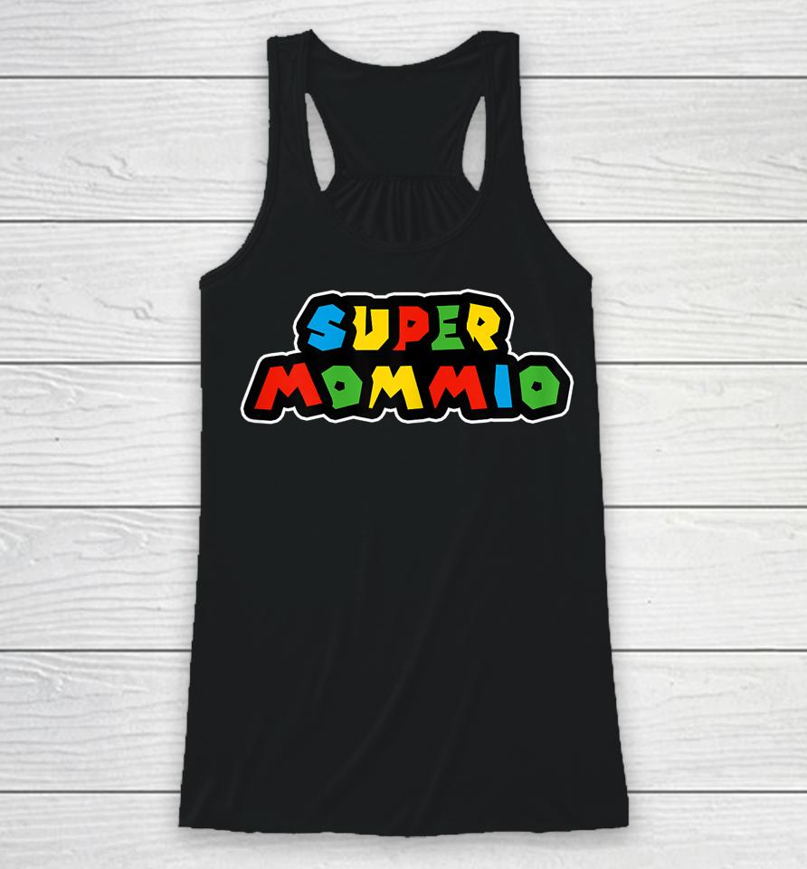 Super Mommio Funny Nerdy Mommy Mother Racerback Tank