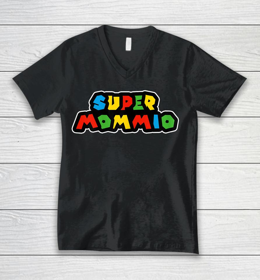Super Mommio Funny Nerdy Mommy Mother Unisex V-Neck T-Shirt