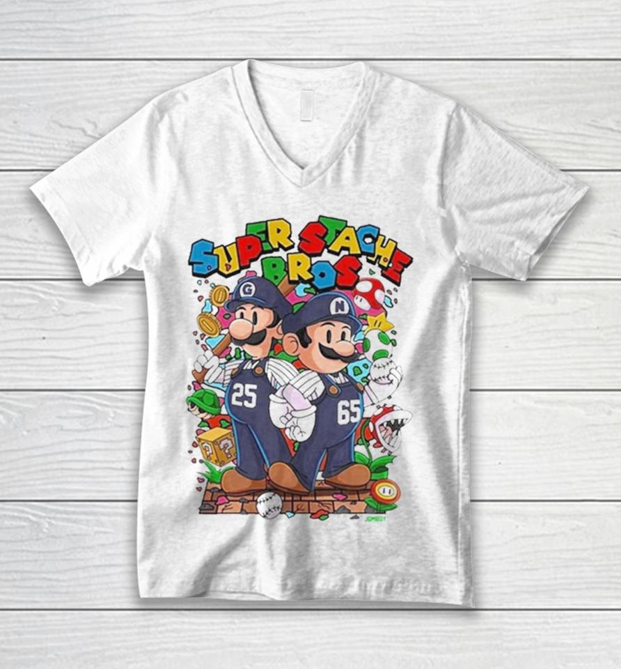 Super Stache Bros Super Mario 2024 Unisex V-Neck T-Shirt