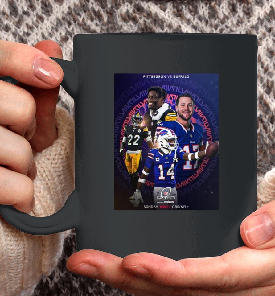 Super Wildcard Weekend Buffalo Bills Versus Pittsburgh Steelers Nfl Playoff Poster Coffee Mug