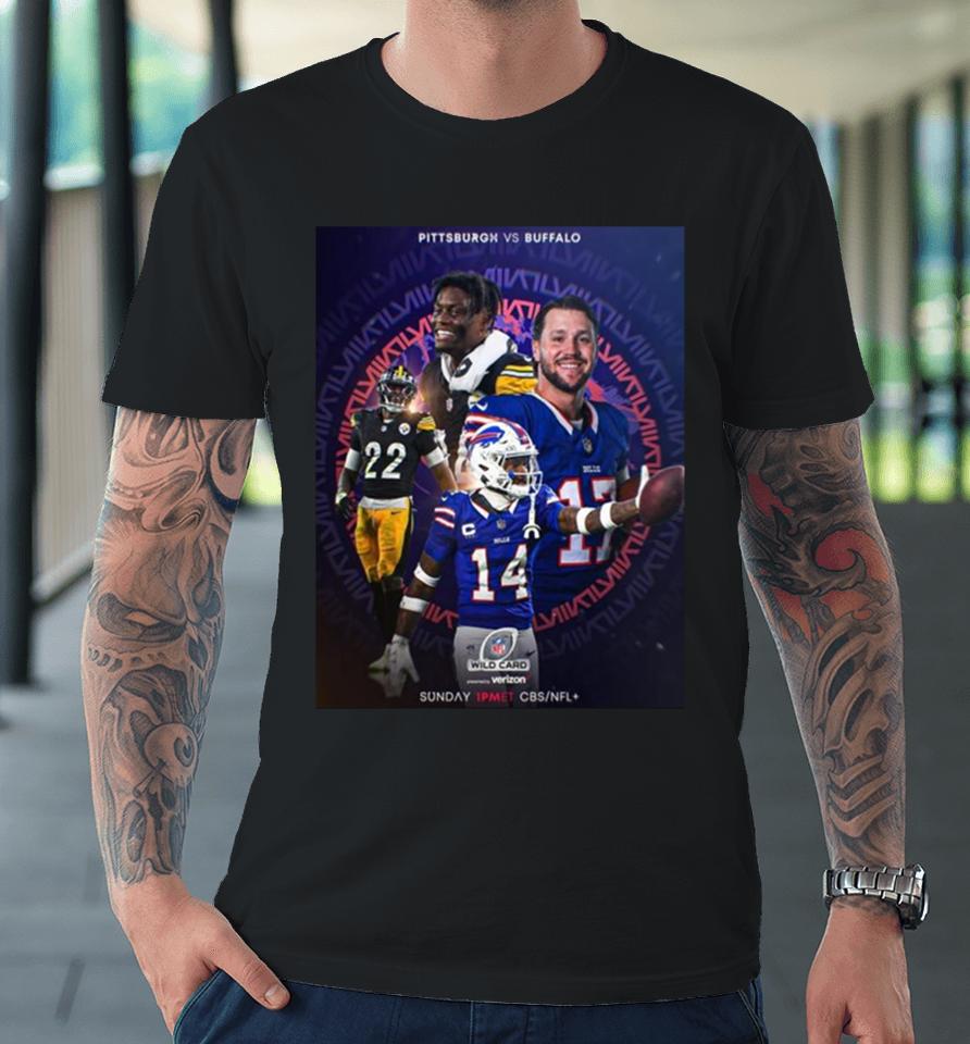 Super Wildcard Weekend Buffalo Bills Versus Pittsburgh Steelers Nfl Playoff Poster Premium T-Shirt