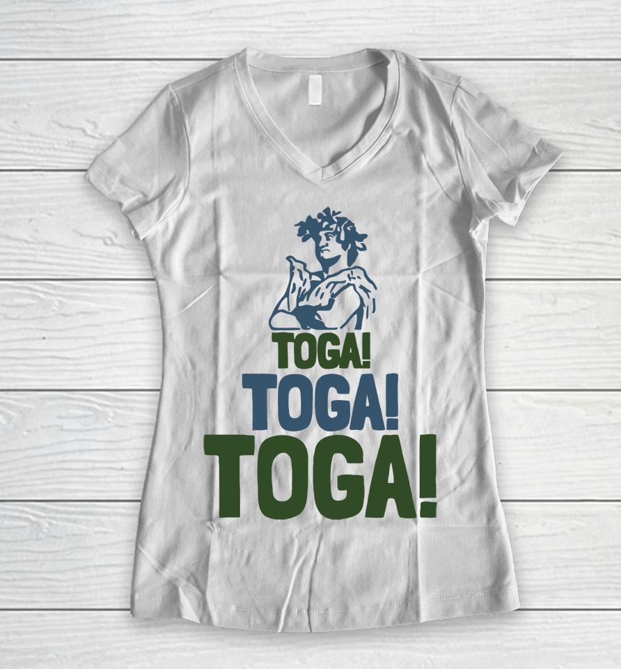 Super70Ssports Store Toga Toga Toga Women V-Neck T-Shirt
