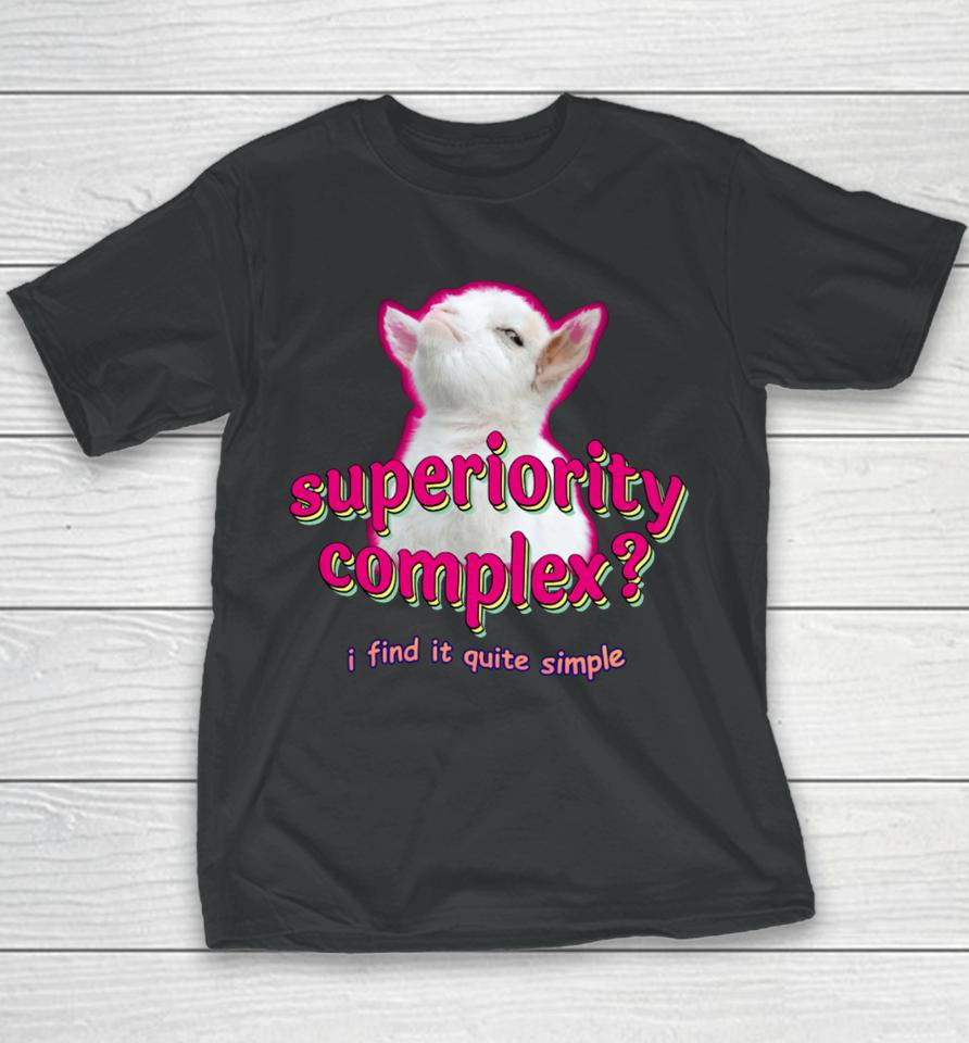 Superiority Complex I Find It Quite Simple Baby Goat Meme Youth T-Shirt