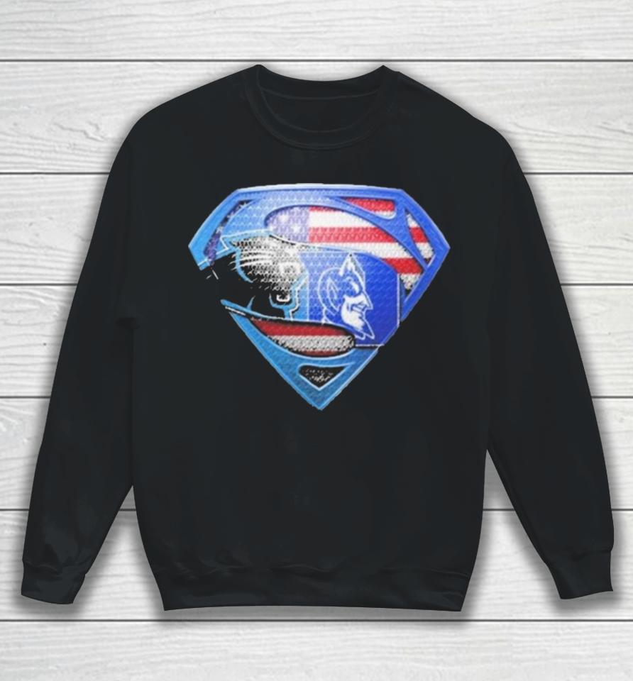 Superman Sports Carolina Panthers And Duke Blue Devils Sweatshirt