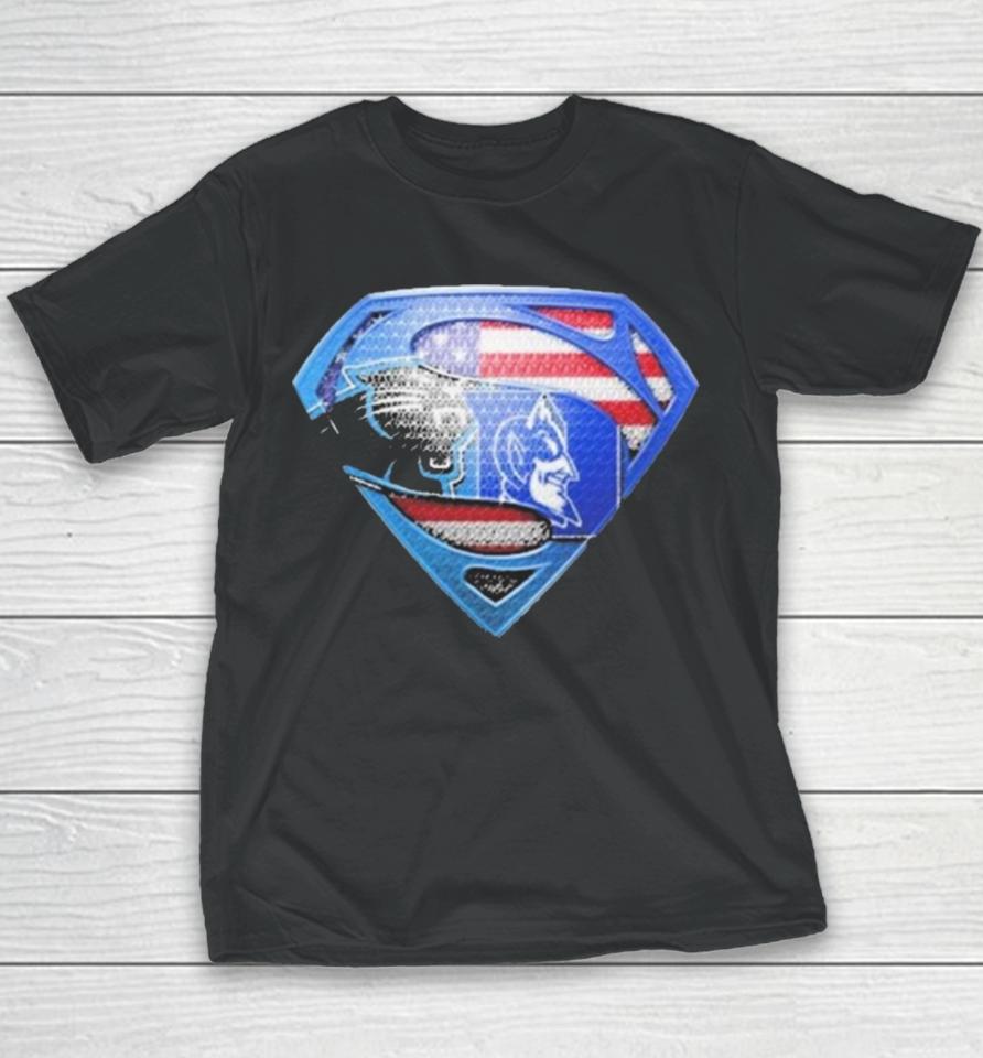 Superman Sports Carolina Panthers And Duke Blue Devils Youth T-Shirt