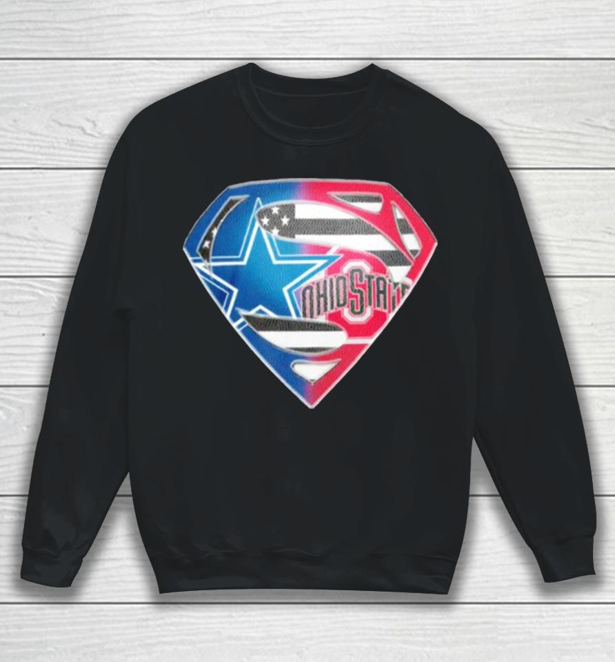 Superman Sports Dallas Cowboys And Ohio State Buckeyes Logo Sweatshirt