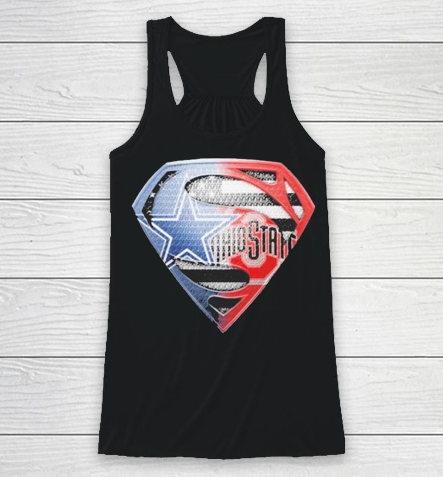 Superman Sports Dallas Cowboys And Ohio State Buckeyes Logo Racerback Tank