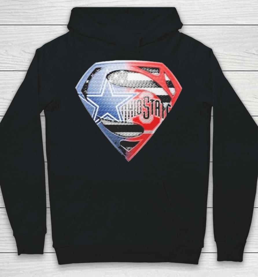 Superman Sports Dallas Cowboys And Ohio State Buckeyes Logo Hoodie
