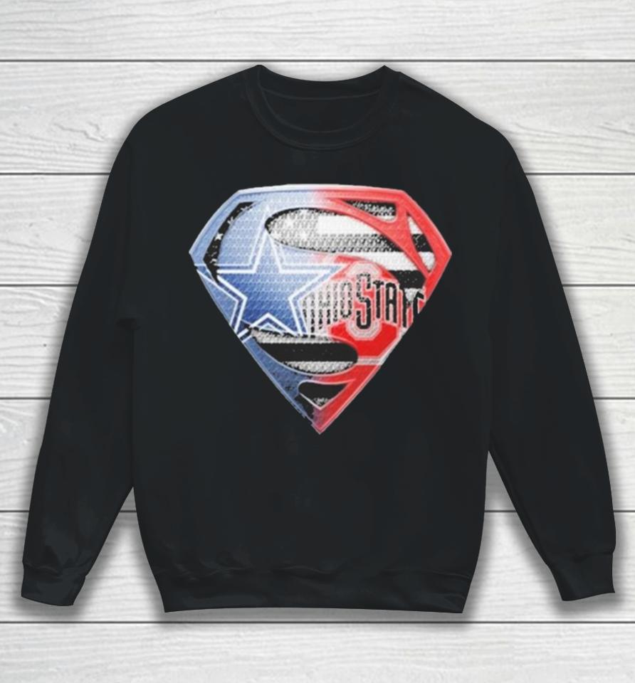 Superman Sports Dallas Cowboys And Ohio State Buckeyes Logo Sweatshirt