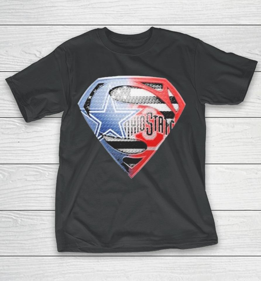 Superman Sports Dallas Cowboys And Ohio State Buckeyes Logo T-Shirt