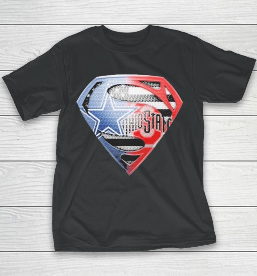 Superman Sports Dallas Cowboys And Ohio State Buckeyes Logo Youth T-Shirt