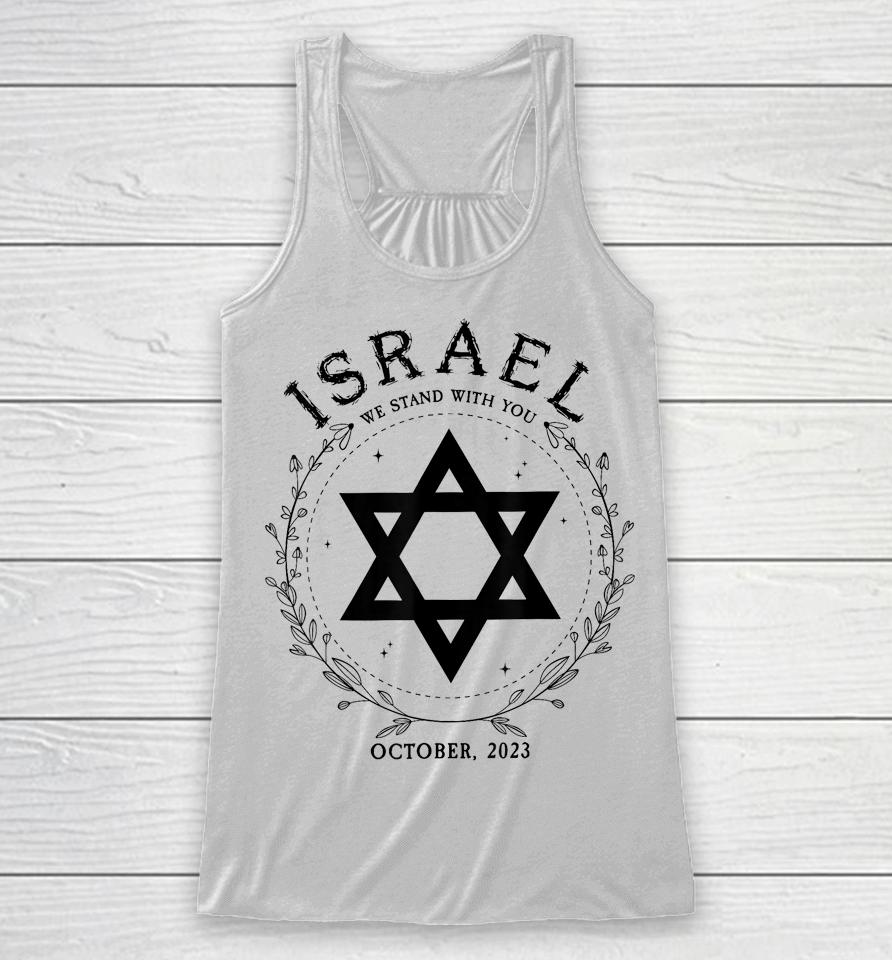 Support For Israel I Stand With Israel Jewish Non-Distressed Racerback Tank