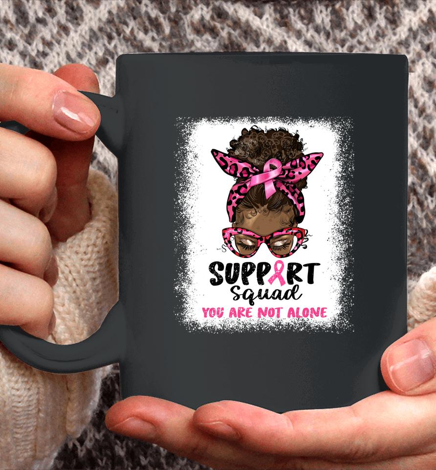 Support Squad Afro African Hair Pink Breast Cancer Awareness Coffee Mug