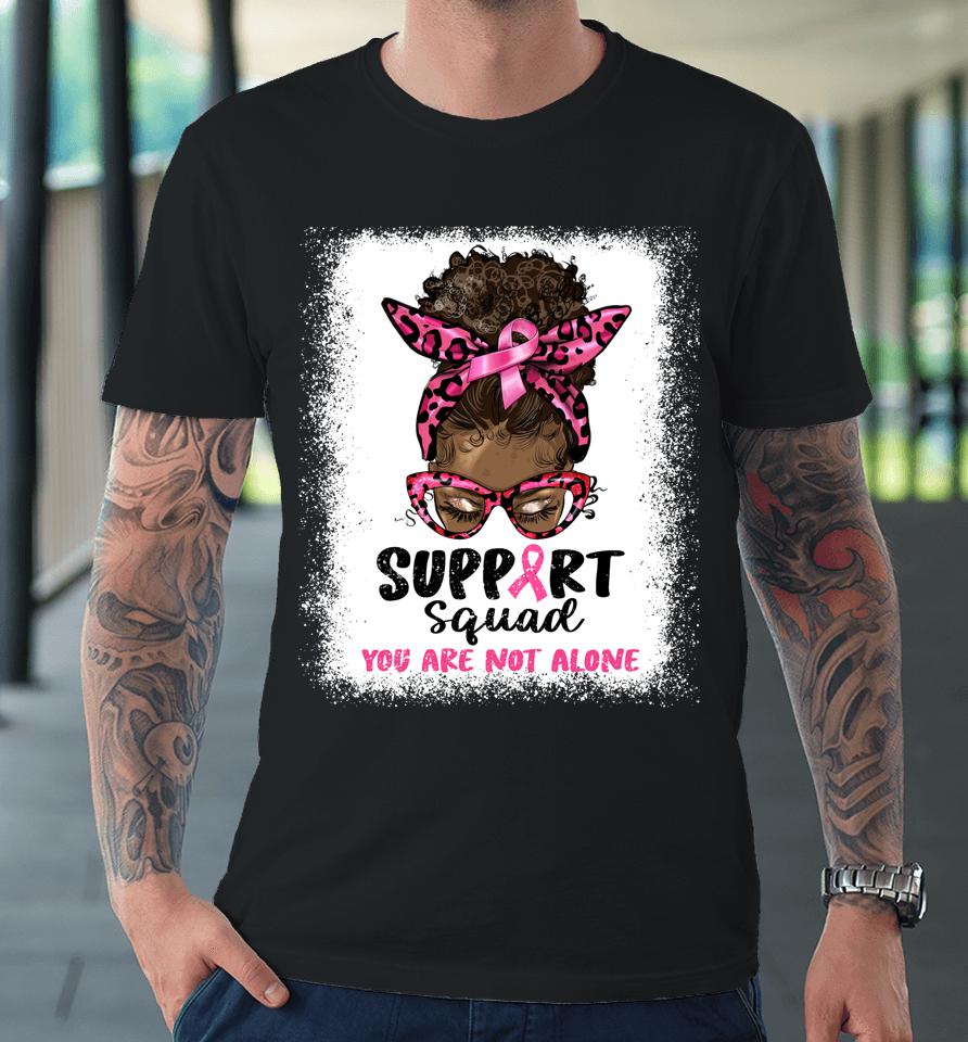 Support Squad Afro African Hair Pink Breast Cancer Awareness Premium T-Shirt