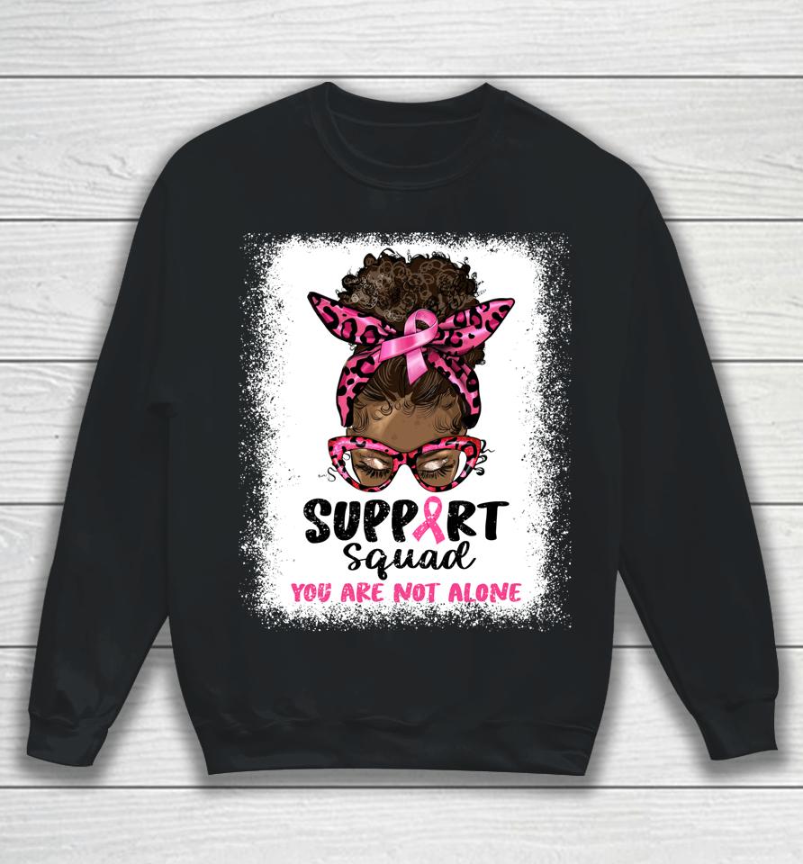 Support Squad Afro African Hair Pink Breast Cancer Awareness Sweatshirt