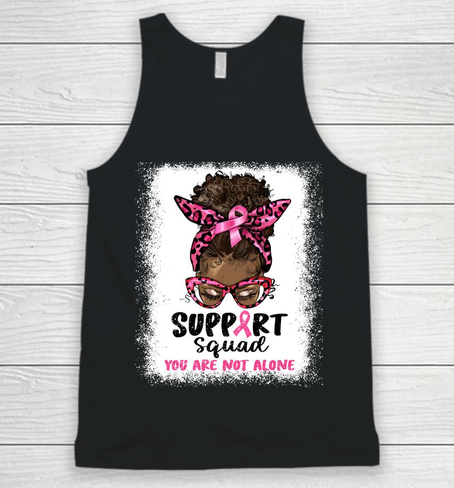Support Squad Afro African Hair Pink Breast Cancer Awareness Unisex Tank Top