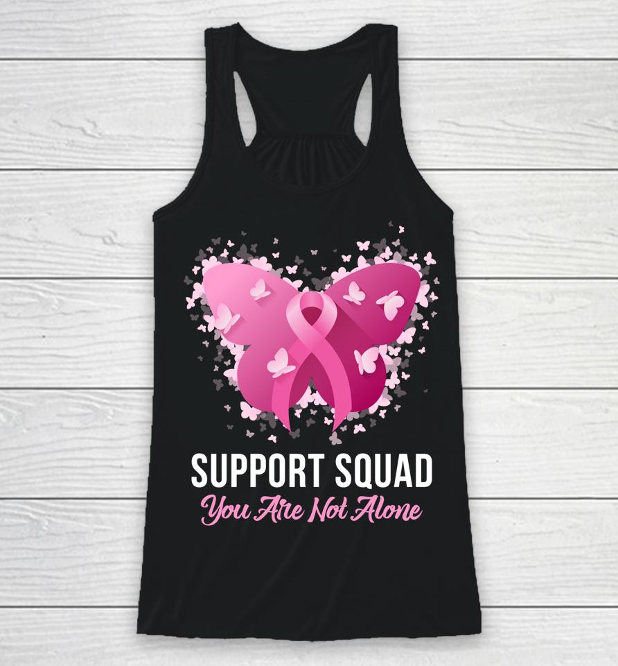 Support Squad Breast Cancer Awareness Pink Ribbon Butterfly Racerback Tank