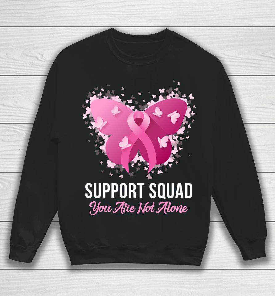 Support Squad Breast Cancer Awareness Pink Ribbon Butterfly Sweatshirt