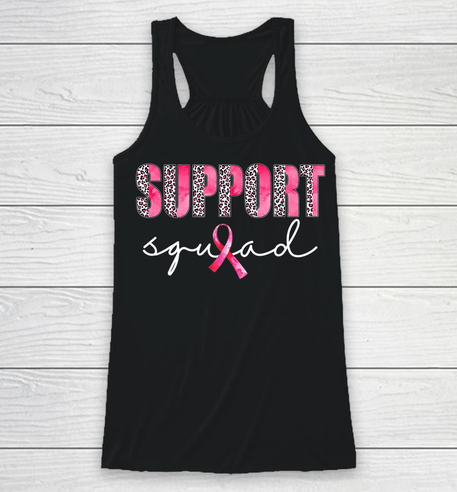 Support Squad Leopard Pink Warrior Breast Cancer Awareness Racerback Tank