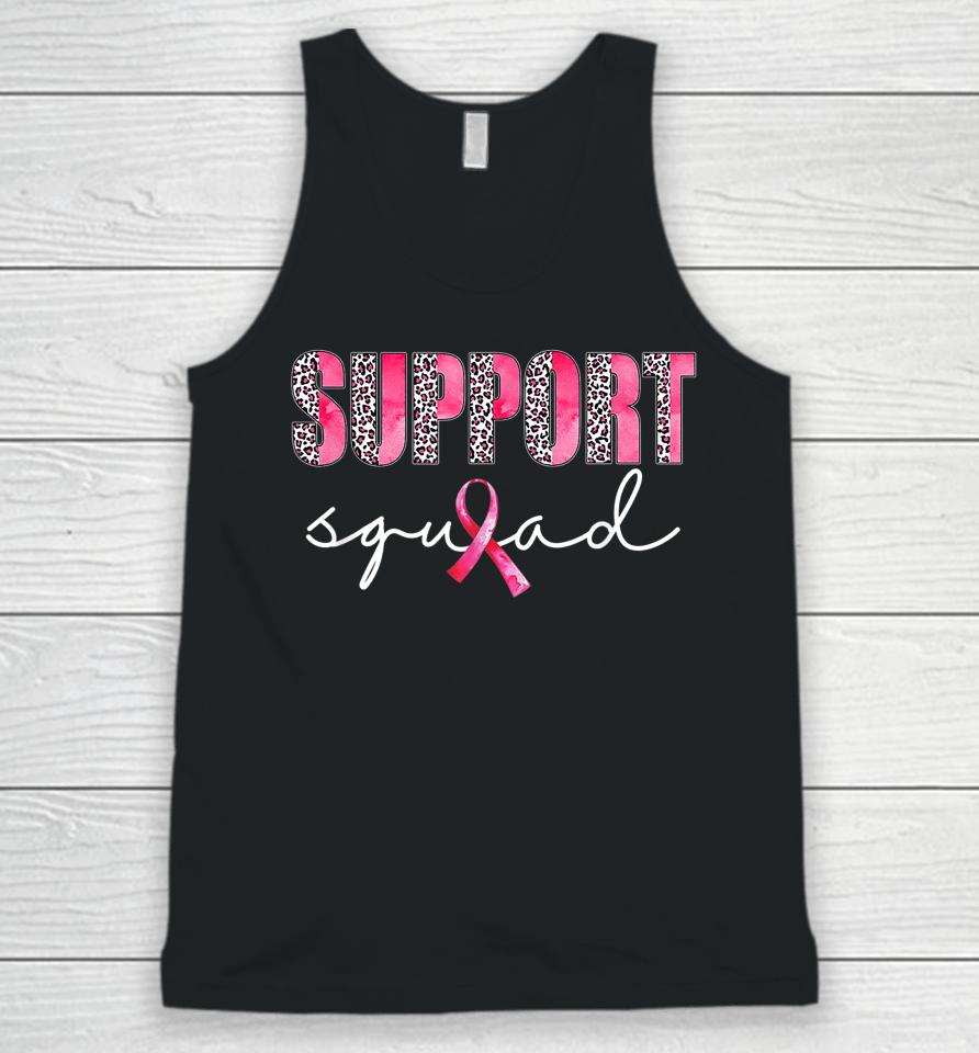 Support Squad Leopard Pink Warrior Breast Cancer Awareness Unisex Tank Top