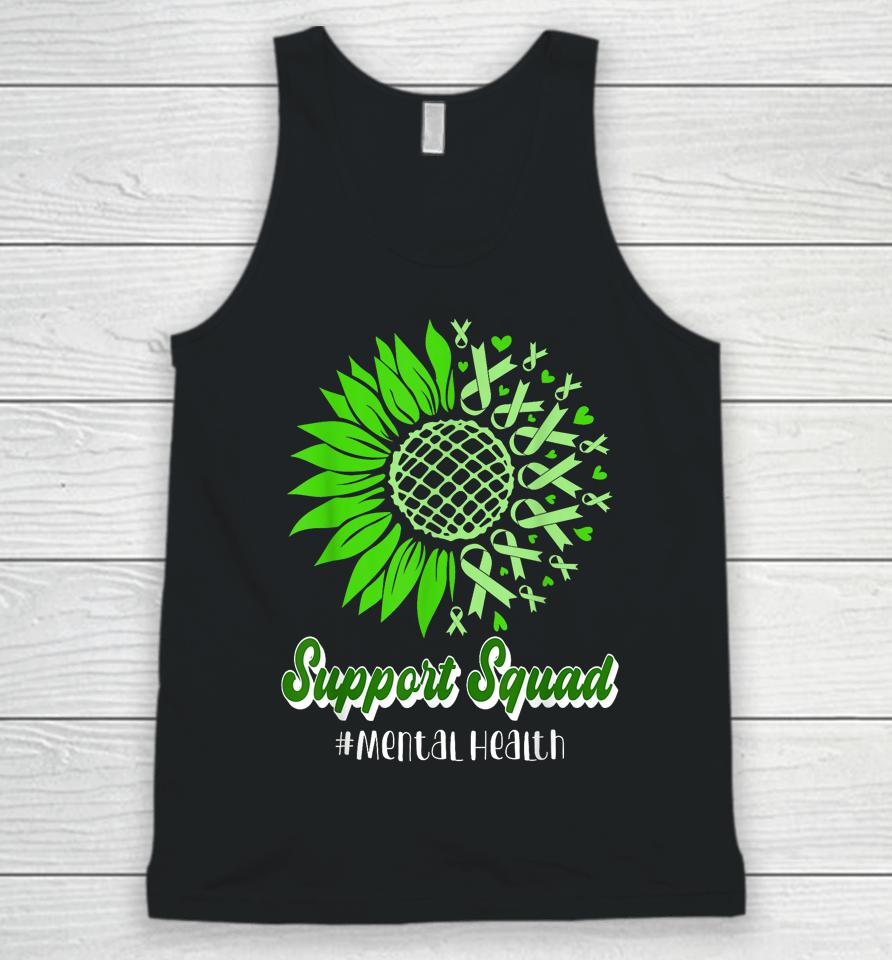 Support Squad Mental Health Awareness Green Ribbon Unisex Tank Top