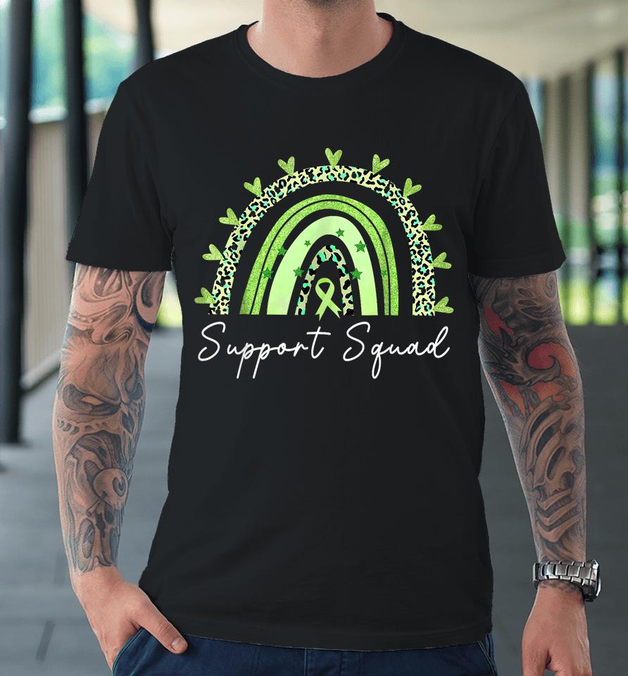 Support Squad Mental Health Awareness Rainbow Green Ribbon Premium T-Shirt