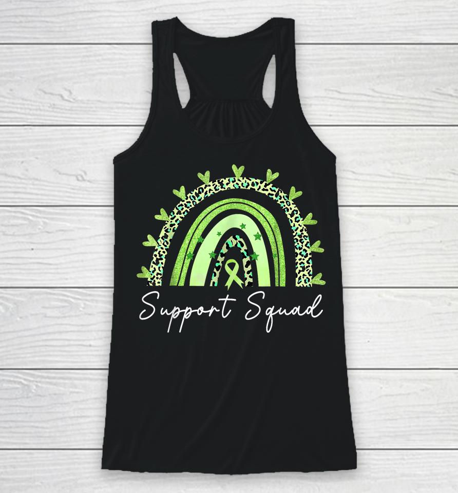 Support Squad Mental Health Awareness Rainbow Green Ribbon Racerback Tank