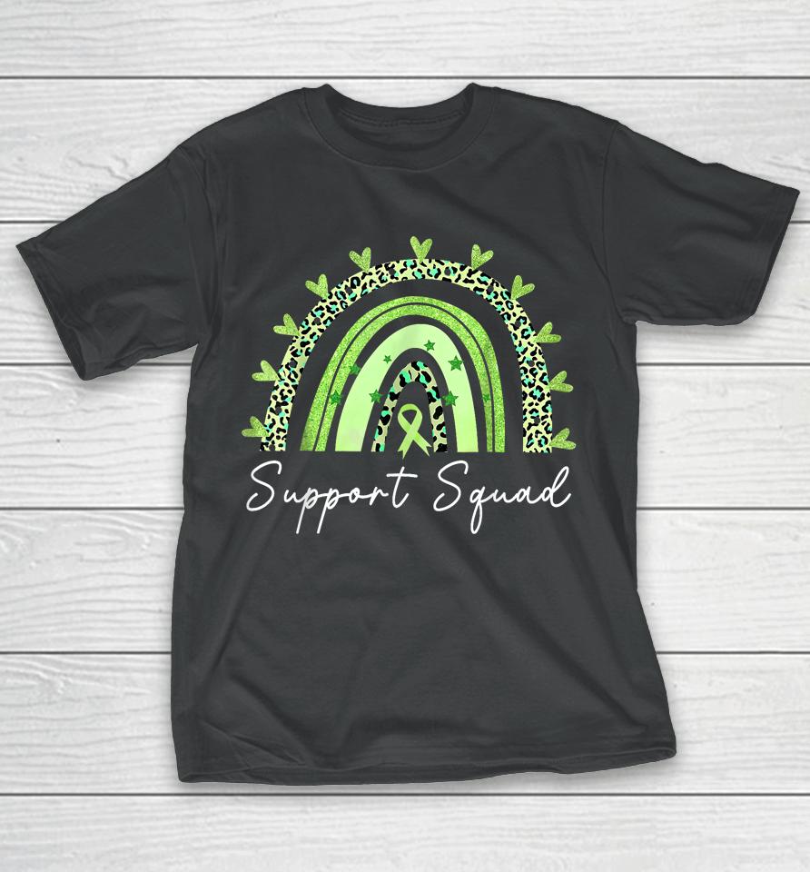 Support Squad Mental Health Awareness Rainbow Green Ribbon T-Shirt