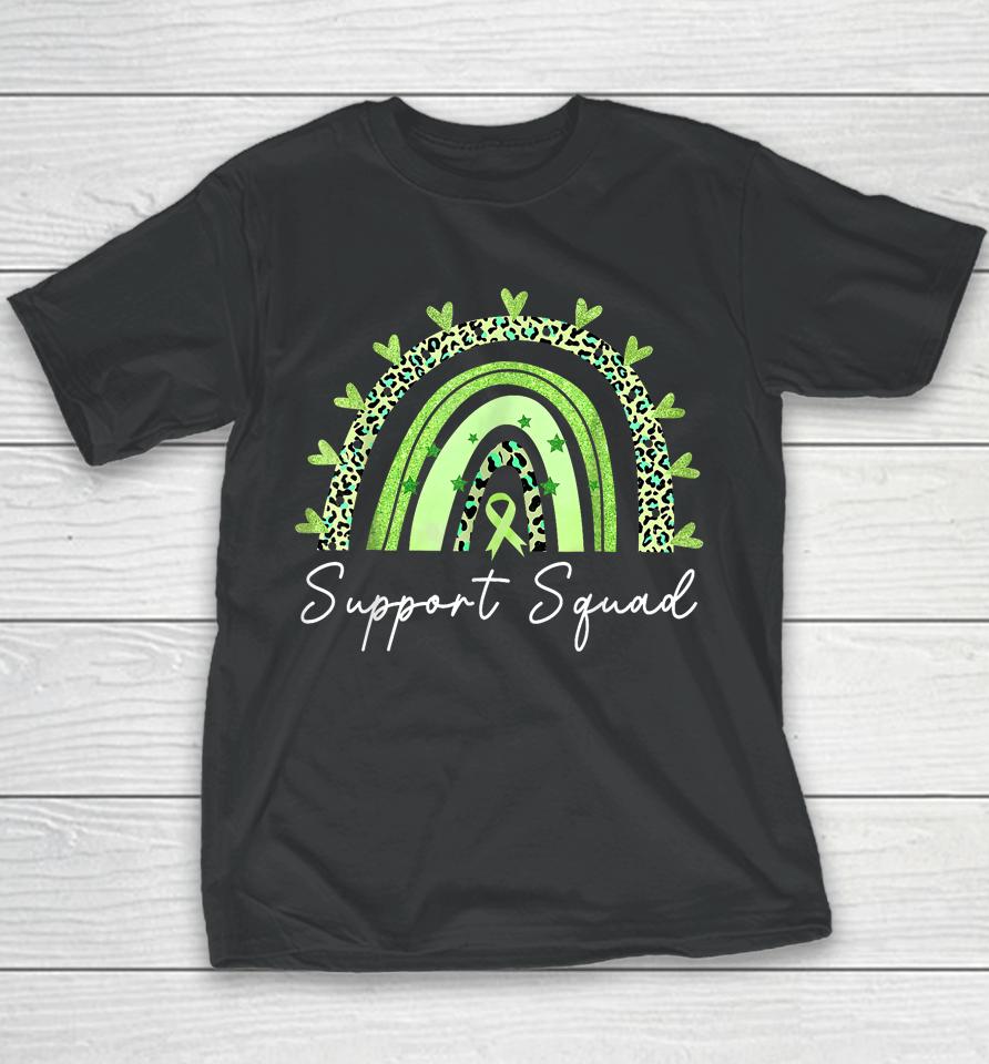 Support Squad Mental Health Awareness Rainbow Green Ribbon Youth T-Shirt