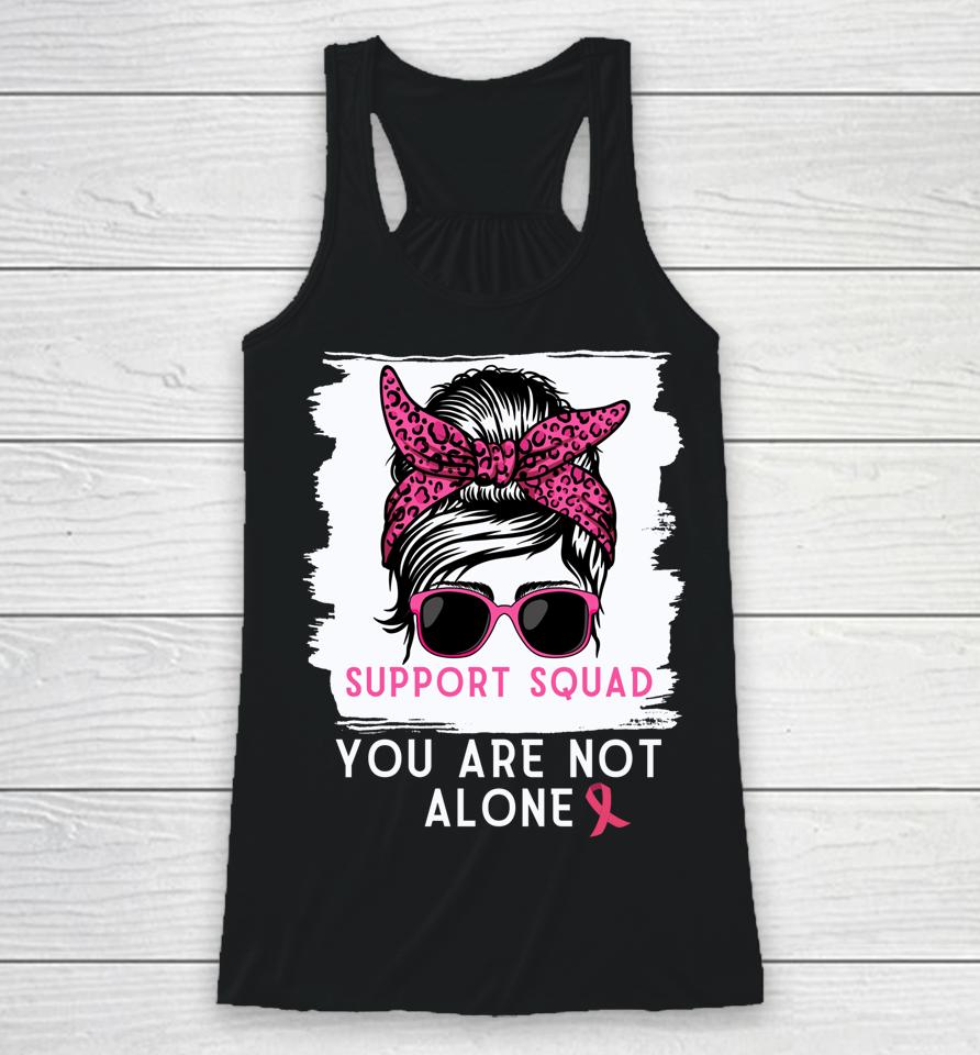 Support Squad Messy Bun Breast Cancer Awareness Racerback Tank