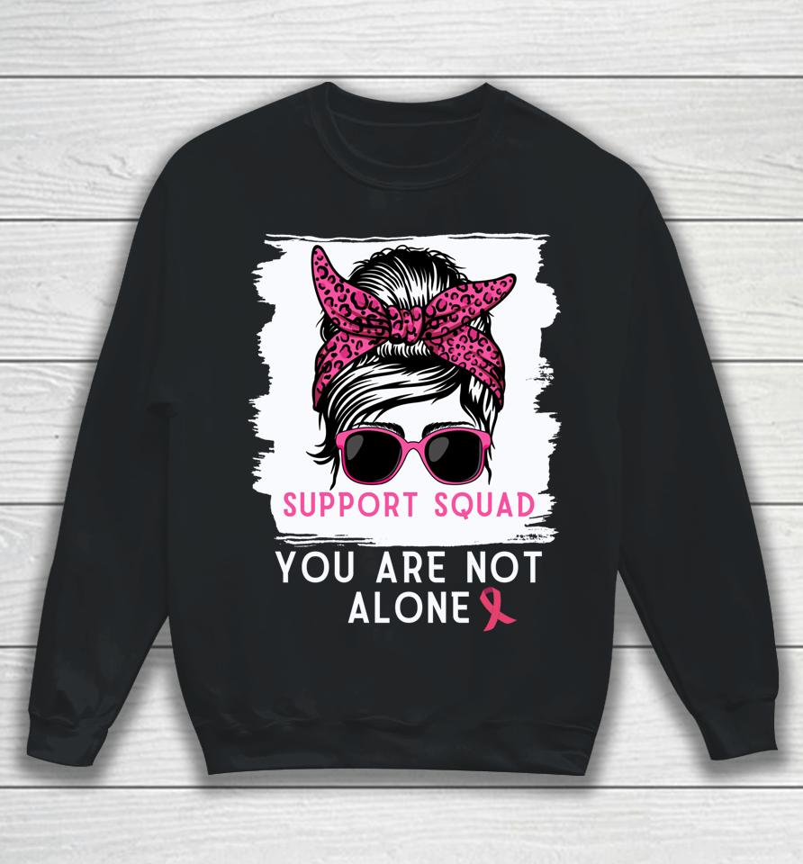 Support Squad Messy Bun Breast Cancer Awareness Sweatshirt