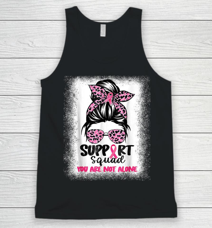 Support Squad Messy Bun Pink Warrior Breast Cancer Awareness Unisex Tank Top