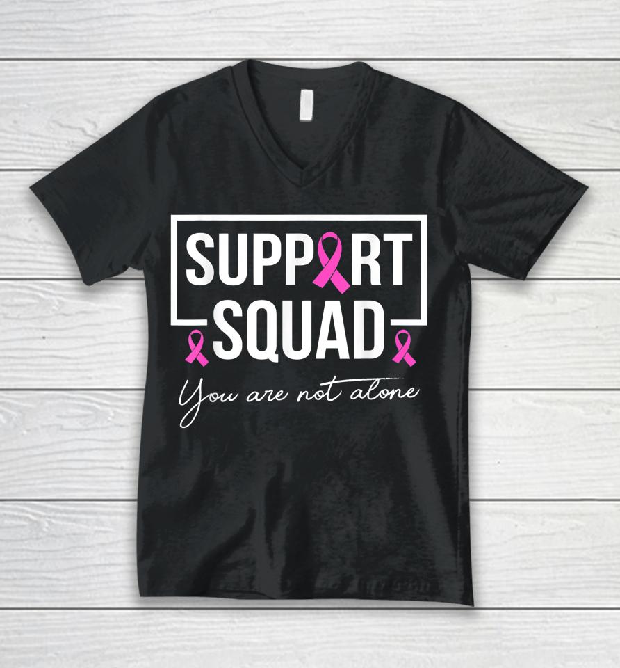 Support Squad Pink Warrior Breast Cancer Awareness Unisex V-Neck T-Shirt