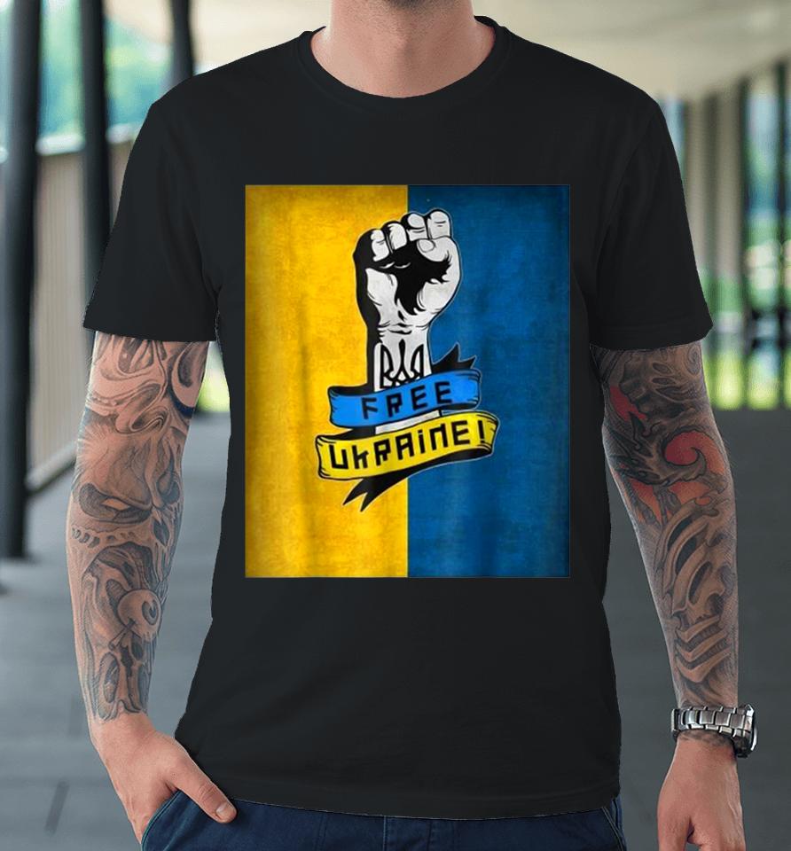 Support Ukraine I Stand With Ukraine Flag Free Ukraine Premium T-Shirt