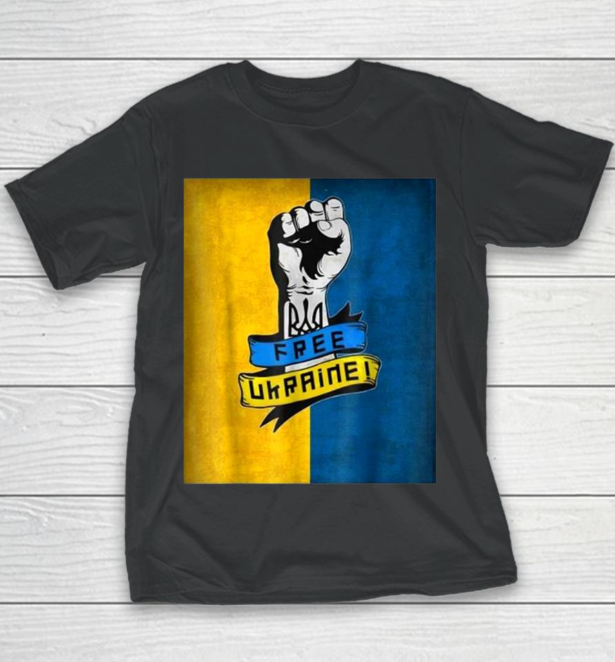 Support Ukraine I Stand With Ukraine Flag Free Ukraine Youth T-Shirt