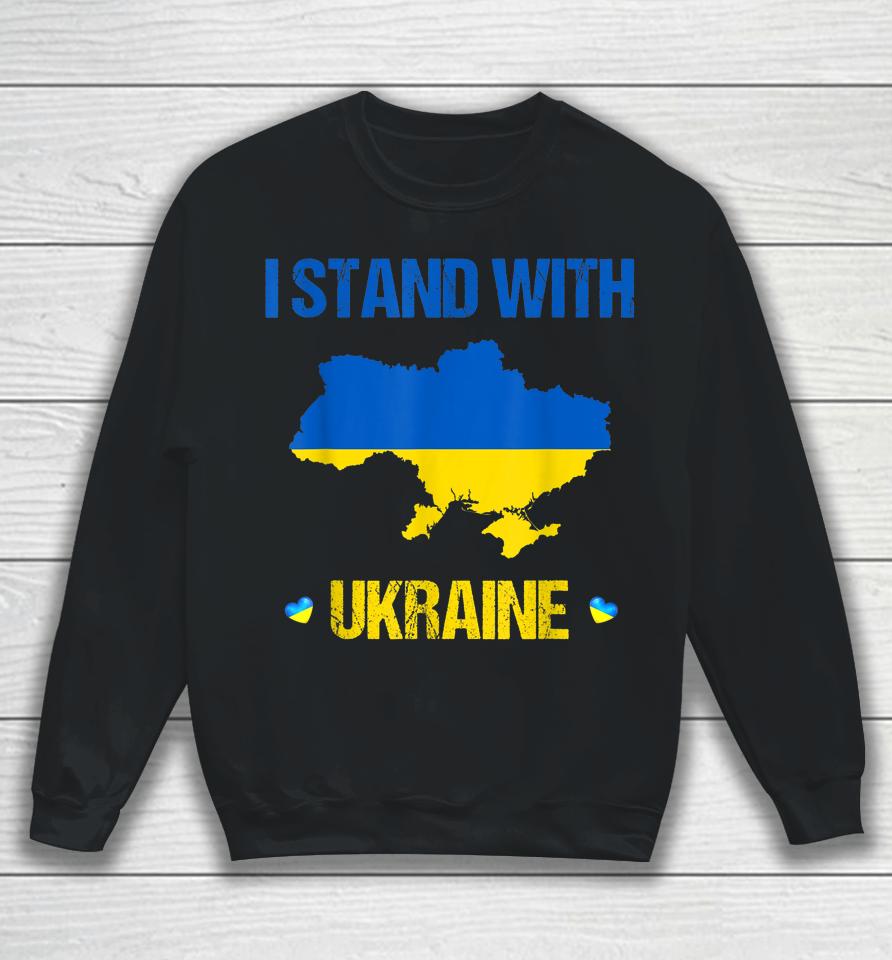 Support Ukraine I Stand With Ukraine Ukrainian Flag Sweatshirt