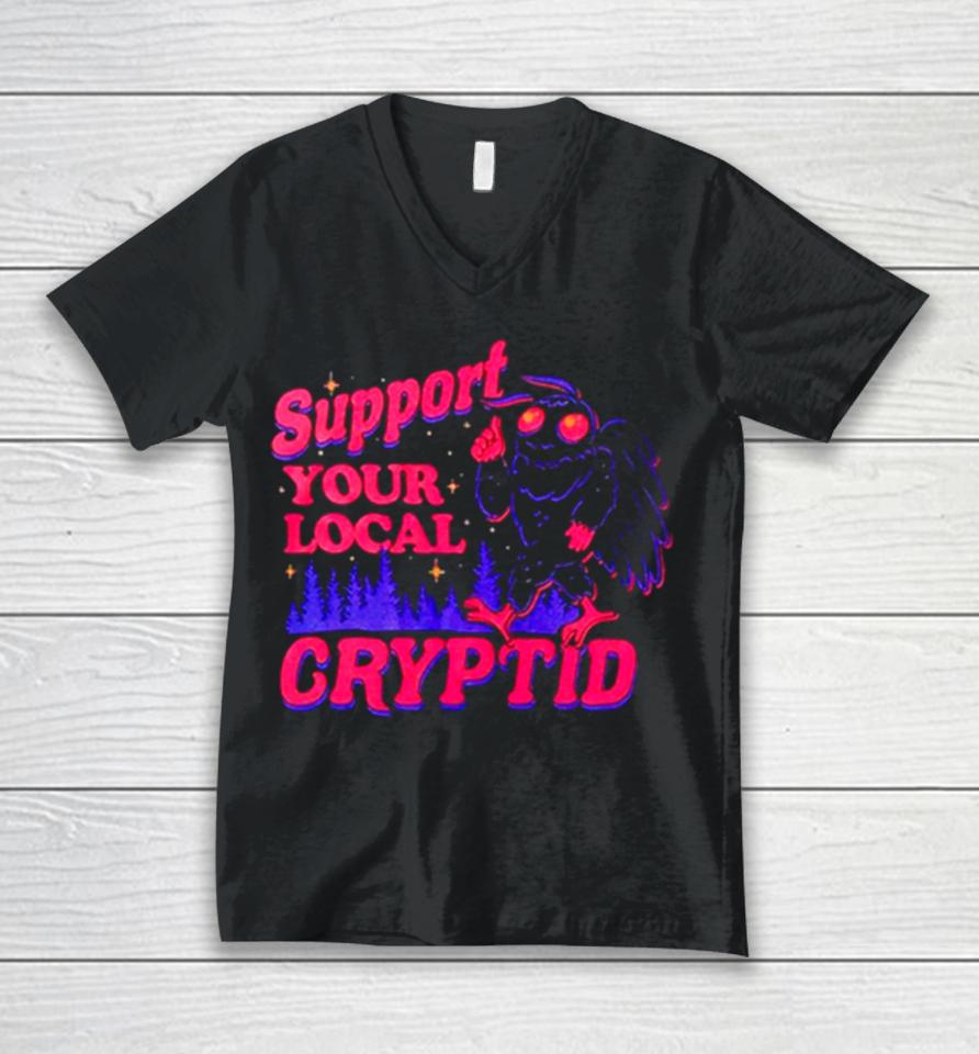 Support Your Local Cryptid Unisex V-Neck T-Shirt