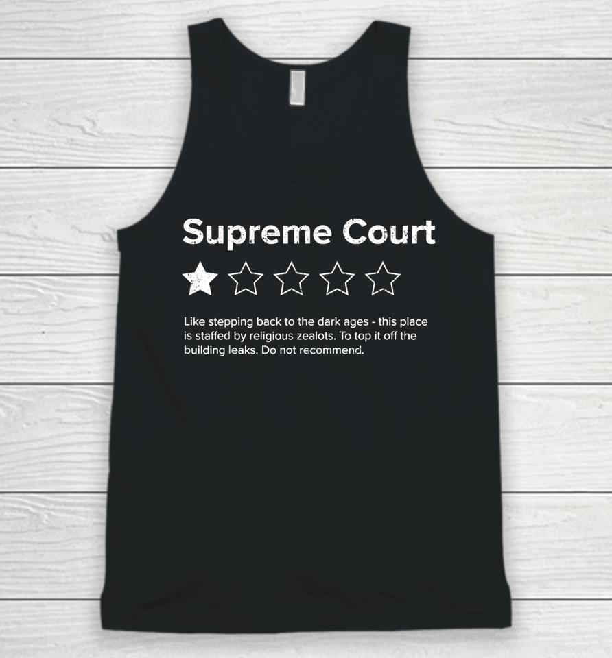 Supreme Court Review One Star Do Not Recommend Pro Choice Unisex Tank Top