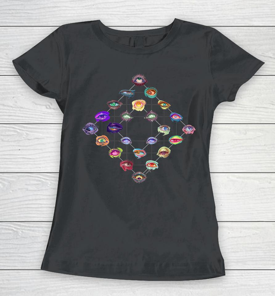 Surreal Eye Array Multicolor Different Eyes Women T-Shirt