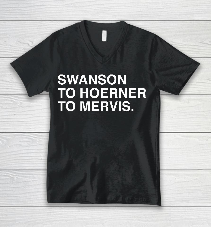 Swanson To Hoerner To Mervis Unisex V-Neck T-Shirt