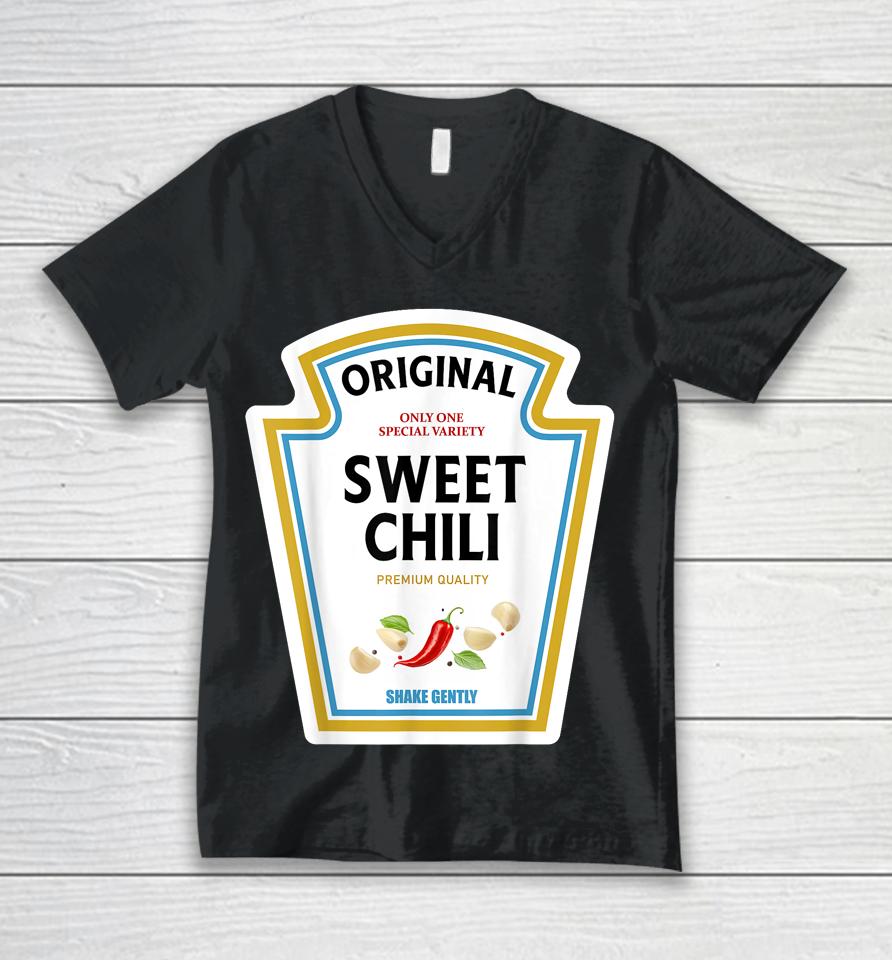 Sweet Chili Halloween 2023 Costume Family Matching Ketchup Unisex V-Neck T-Shirt