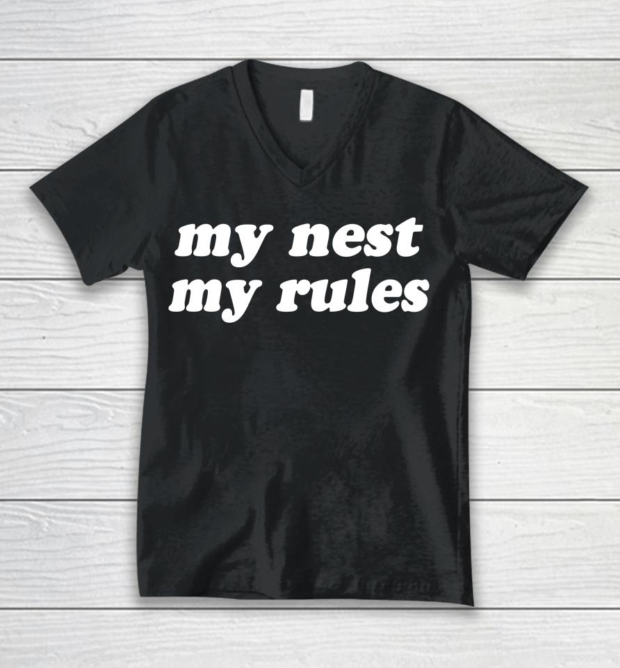 Swell Entertainment Store My Nest My Rules Unisex V-Neck T-Shirt