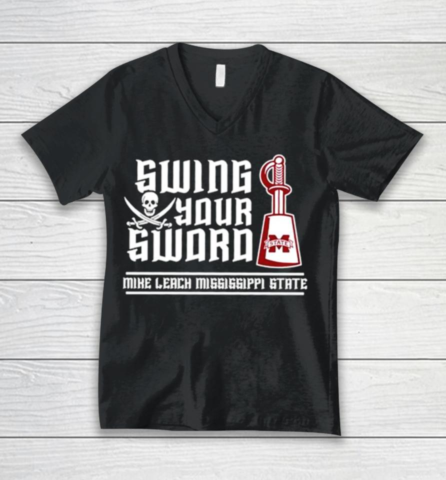 Swing Your Sword Mike Leach Swing Your Sword Rip Mike Leach Tshirts Unisex V-Neck T-Shirt