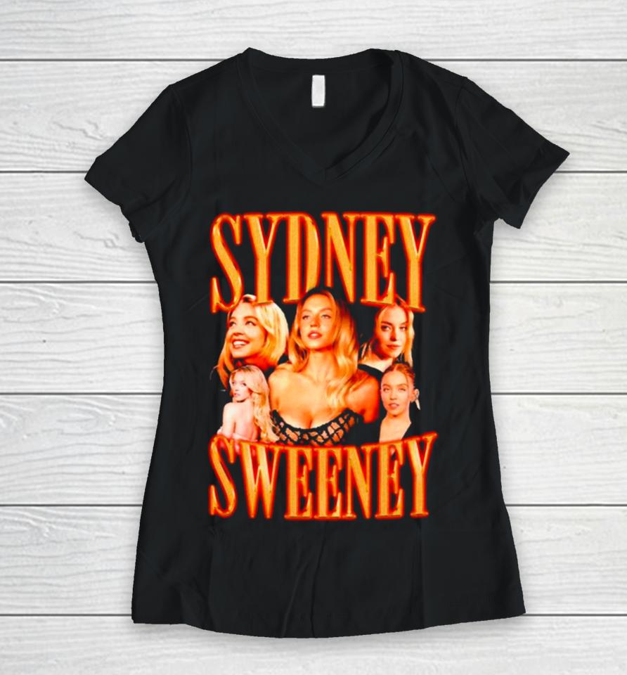 Sydney Sweeney Retro Women V-Neck T-Shirt