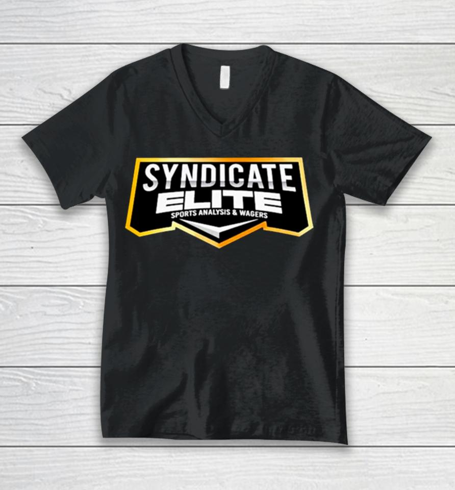 Syndicate Elite Sports Analysis &Amp; Wagers Logo Unisex V-Neck T-Shirt